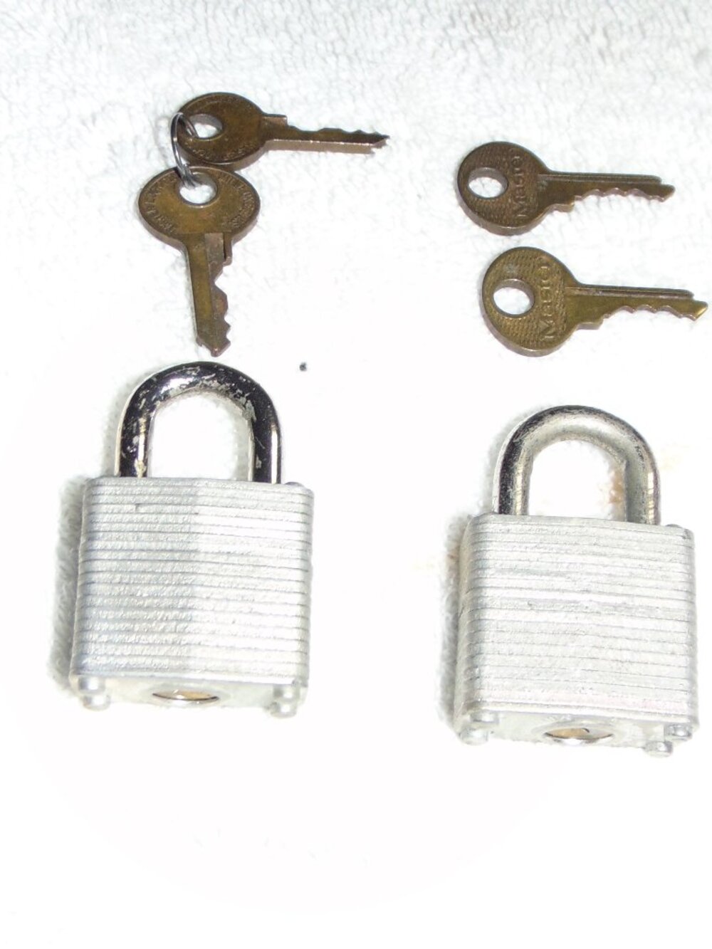 Vintage Master Lock Padlocks with different keys, No. 7, 1969